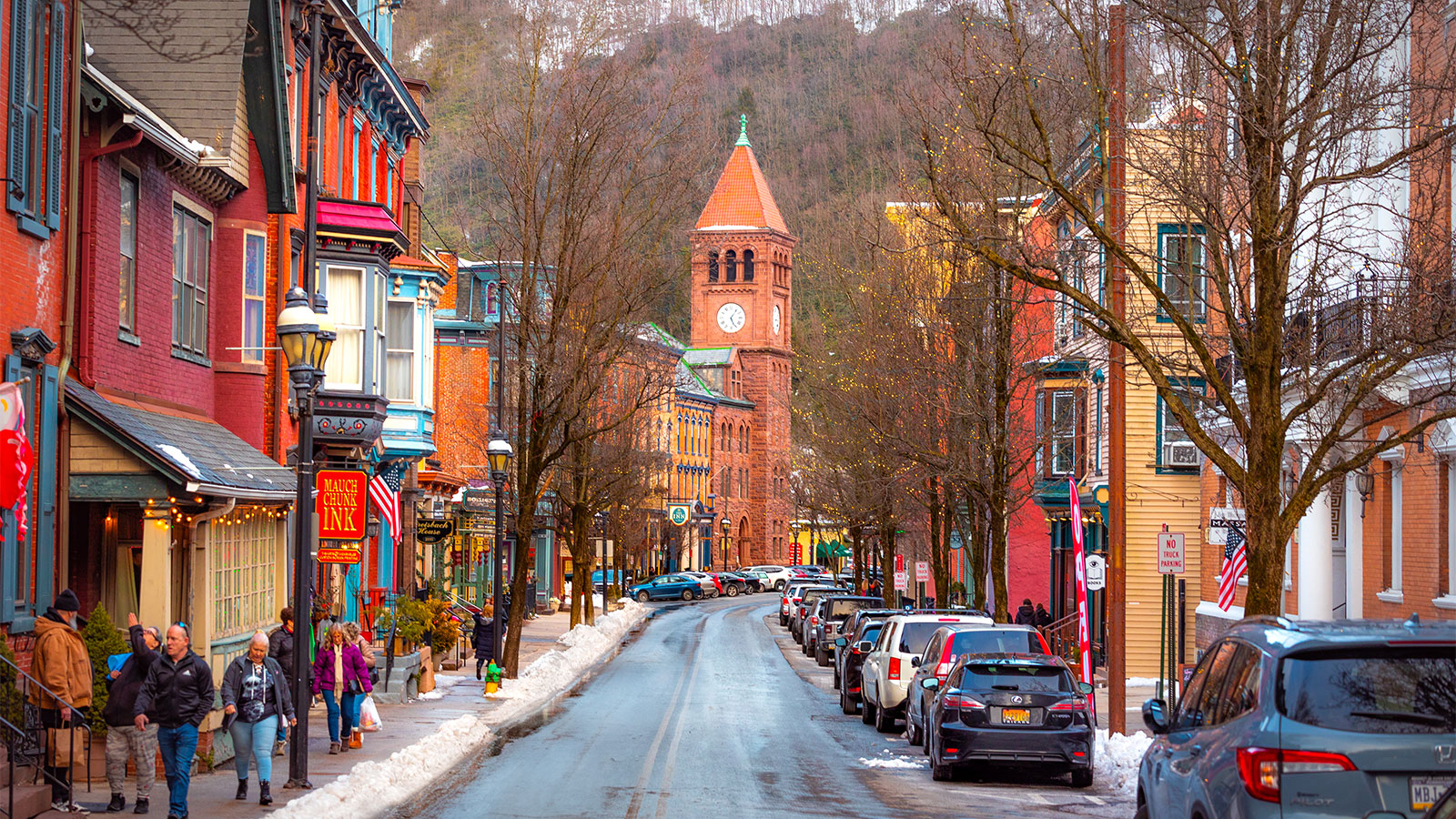 Historic downtown Jim Thorpe with its clock tower